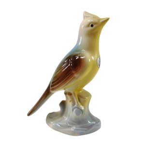 VIntage Porcelain Crested Song Bird Figurine Royal Copley 6.25"